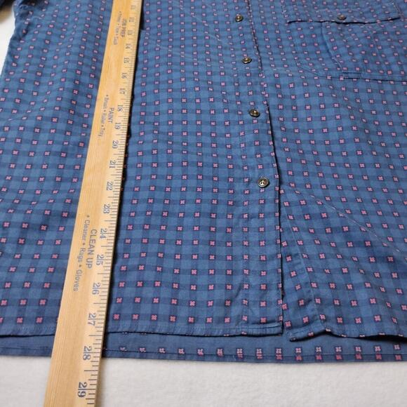 Vintage Barbara Blue Blue and Pink Plaid Patterned Button Down, Small - Picture 7 of 9